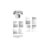 Repair Sticker Compatible with Benz A B GLA GLB CLA Class W177 W247 H247 X247 2020 2021 2022 2023 Car Inner Door Unlock Button/Window Glass Lift Button Trim Stickers(Model A-Silver)