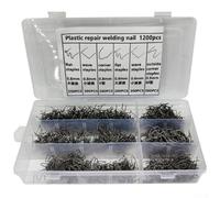 Repair Welding Nails Set for Automotive Plastic Components for - Bumper, Dashboard & Lamp Holder Rebuild Using Low Melting Point Soldering Wire for - 6 Size(1200PCS)