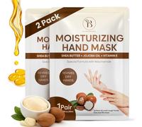 Repairing Hand Mask Gloves for Dry Cracked Hands, Hand Masks with Shea Butter, Jojoba Oil & Vitamin E, Moisturizing Gloves, Skin Care Gifts for Women & Men, Self Care Gifts for Women (2 Pairs)