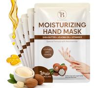 Repairing Hand Mask Gloves for Dry Cracked Hands, Hand Masks with Shea Butter, Jojoba Oil & Vitamin E, Moisturizing Gloves, Skin Care Gifts for Women & Men, Self Care Gifts for Women (6 Pairs)