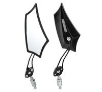 REPAIROCK 1 Set Motorcycle Rear View Mirrors Bar End Side Mirrors Mount Universal Adjustable Aluminum Alloy Plastic Black M10 M8 Prismatic Shape