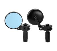 REPAIROCK 1 Set Motorcycle Rear View Mirrors Bar End Side Mirrors Mount Universal Adjustable Aluminum Alloy Black M6 Round Shape