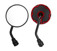 REPAIROCK 1 Set Motorcycle Rear View Mirrors Bar End Side Mirrors Mount Universal Adjustable Iron Plastic Red Black M10 Round Shape