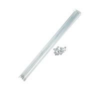 REPAIROCK 12pcs 14G J Bend Bicycle Galvanized Spokes 296mm 11.65" Cycle Spokes with Brass Nipples Steel Spokes for Mountain Bike MTB Auto Replacement Parts