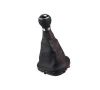REPAIROCK 6 Speed Manual Gear Shift Knob with Boot Dust Cover Compatible for VW Caddy II 2 2004-2009, Durable Faux Leather Black Red Stick Shifter Lever Knob Auto Replacement Parts