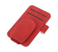 REPAIROCK Car Sunglasses Clip Magnetic Universal Sun Visor Eyeglasses Holder Clip Suede Red 11.2x7cm 1 Pcs