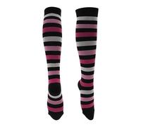 REPAIROCK Cycling Socks Anti Friction Outdoor Bike Socks Black Light Purple Purple Rose Size L-XL Neutral Unisex 1 Pair Four Color Stripes