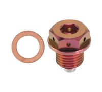 REPAIROCK M14x1.5 4MM Magnetic Oil Drain Plug Titanium Alloy Sump Drain Nut Bolt with 1 Copper Washer Pink 1Pc