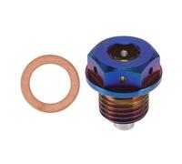 REPAIROCK M14x1.5 4MM Magnetic Oil Drain Plug Titanium Alloy Sump Drain Nut Bolt with 1 Copper Washer Colorful 1Pc
