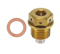 REPAIROCK M16x1.5 4MM Magnetic Oil Drain Plug Titanium Alloy Sump Drain Nut Bolt with 1 Copper Washer Gold Tone 1 Pc