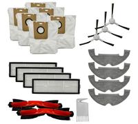 repairy 20-piece accessory set for approx. 600 operating hours: 4x HEPA filters, 3x side brushes, 6x dust bags, 4x wipes, 2x main brushes suitable for Dreame D10 Plus and Z10 Pro