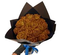 RePaLy Glitter Rose Bouquet,Artificial Rose Flowers Bouquet,DIY Bouquet Shiny Fake Rose Bouquet Love Gift,Rose Glitter,DIY Bouquet Gifts for Valentine's Day Gift (Gold,50 pcs)