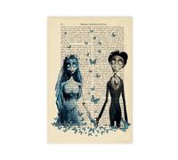 Repaly Movie Tim Burton's Corpse Bride And Butterflies Poster Canvas Poster Bedroom Decor Sports Landscape Office Room Decor Gift Unframe-style 08x12inch(20x30cm)
