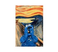 Repaly Screaming Cookie Monster Edvard Munch Poster Canvas Poster Bedroom Decor Sports Landscape Office Room Decor Gift Unframe-style 08x12inch(20x30cm)