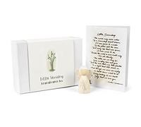répandre la joie Little Snowdrop Remembrance Box - Miscarriage Gifts for Mothers - Card and Memorial Angel Figurine for Grieving Parents - Sympathy Gift for Loss of Baby