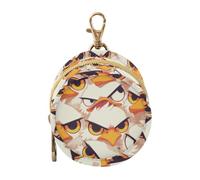 Repeat White Yellow Cartoon Bird Baby Boy Pacifier Storage Case with Zipper and Clip Key Chain Wallet, Small Item Storage pouching contenedor para chupones