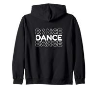 Repeated “DANCE” Outline Graphic Zip Hoodie