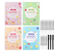 Repeatedly Usable Handwriting Practice for Kids - Enlarged Version Cursive Writing Workbook with Pencil Grips and Magical Pens, Tracing and Learning Activities for Age 3-5