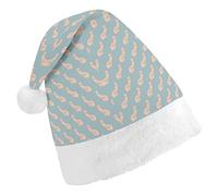 Repeating Penis Pattern Unisex Christmas Hat Soft Classic Funny New Year Festive Party Santa Cap Office Family Adult