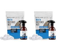 Repel-N-Go - Moth Repellent Kit | Deterrent Spray | Natural Eco-Friendly Pest Control Defence - Contains Cedarwood, Geraniol & Cotton Balls - 500ml (Pack of 2)