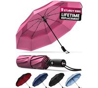 Repel Umbrella Windproof Travel Umbrellas for Rain - Easy Auto Open Close, Durable & Compact, Strong Fiberglass Frame, Waterproof Canopy - Backpack, Purse, Portable UV Umbrella