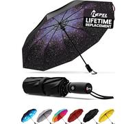 Repel Umbrella Windproof Travel Umbrellas for Rain - Easy Auto Open Close, Durable & Compact Umbrella, Strong Fiberglass Frame, Waterproof Canopy - Backpack, Purse, Portable Umbrella for Travel