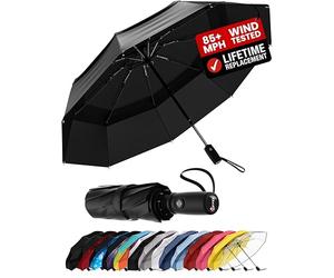 Repel Umbrella Windproof Travel Umbrellas for Rain - Easy Auto Open Close, Durable & Compact Umbrella, Strong Fiberglass Frame, Waterproof Canopy - Backpack, Purse, Portable Umbrella for Travel