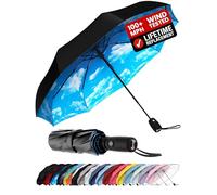 Repel Windproof Travel Umbrella - Compact & Withstands Winds up to 100MPH, Strongest Premium Auto Folding Umbrella for Rain and Sun - Durable, Light & Portable for Women & Men, Fits Backpack & Cars
