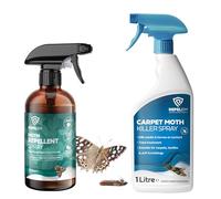 REPELEM Carpet Moth Killer Spray - 1L Carpet Moth Killer with 250ml Natural Repellent, Kills Moths at All Life Stages, Non-Staining Professional Strength Carpet Insect Killer, 3 Months Protection