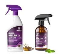 REPELEM Flea Treatment Kit - Household Spray & Natural Repellent 1L+250ml