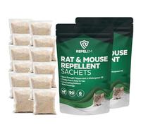 REPELEM Rat & Mouse Repellent Peppermint Oil Sachets - Natural Mice Repellent & Rat Deterrent for Homes, Cars & Caravans, Long-Lasting Cruelty-Free Rat Poison Alternative (12 Sachets)