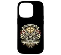Repent And Fight submit Jesus and Jiu Jitsu Neo Trad Style Case for iPhone 14 Pro