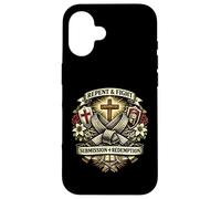 Repent And Fight submit Jesus and Jiu Jitsu Neo Trad Style Case for iPhone 16