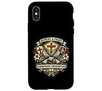 Repent And Fight submit Jesus and Jiu Jitsu Neo Trad Style Case for iPhone X/XS