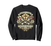 Repent And Fight submit Jesus and Jiu Jitsu Neo Trad Style Sweatshirt