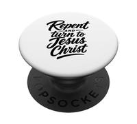 Repent And Turn To Jesus Christ Bible Verse PopSockets Adhesive PopGrip