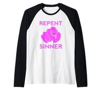 Repent Sinner Funny Christian Bible Jesus Lord Woman Savior Raglan Baseball Tee