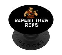 Repent Then Reps Church God Jesus - Weight Lifting Fitness PopSockets Adhesive PopGrip