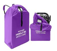 reperkid Large Stroller Bag for Airplane Travel, Purple, 47" H x 24" W x 15" D, Fits Most Large, Single, Double, Jogging Strollers - Premium Waterproof Cover, Adjustable Shoulder Straps