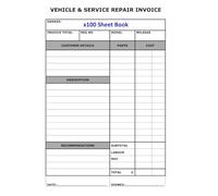 rephrase this book title A4 Invoice Pad Garage & Mechanic Service Invoice Book - 100 Sheets