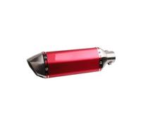 Replace Exhaust 1 Piece 51MM Diameter Small Hexagonal 300 Single Hole Stainless Steel Motorcycle Exhaust Pipe Suitable For Most Motorcycles(Red Chrome)