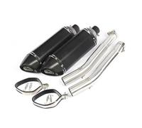 Replace Exhaust For Suzuki Hayabusa GSXR1300 2008-2015 2014 2013 2012 2011 2010 2009 Motorcycle Exhaust Stainless Steel Muffer Pipe Muffler Mid Link(Black- Silver)