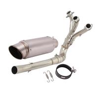 Replace Exhaust For Y-AMAHA FZ09 2020 2021 2022 2023 Motorcycle Exhaust Silencer Slip-On Pipe Front Link Stainless Steel/Carbon Fiber Accessories(Chrome)