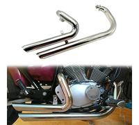 Replace Exhaust For Y-AMAHA Virago 250 V Star XV125 XV250 XV 125 Dragstar Motorcycle Slash Cut Exhaust Pipe Chrome/Black Muffler Silencer Stainless Steel(Chrome)