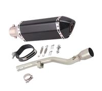 Replace Exhaust Motorcycle Exhaust Pipe Muffler Silencer Removable With Middle LinK For Y-AMAHA WR125R WR125X 2009-2017 2010 2011 2012 2013 2014(Black- Silver)