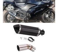Replace Exhaust Motorcycle Slip On Exhaust Escape Modify Middle Link Pipe Muffler For Benelli Leoncino 500 BJ500(Black- Silver)