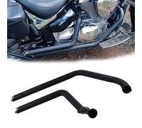 Replace Exhaust Motorcycle Stainless Steel Muffler Silencer Pipe Slash Cut 2-Into-2 Exhaust For Suzuki For Boulevard M50 2005-2008 2007 2006(Black- Silver)
