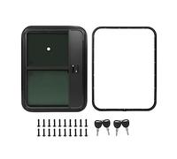 Replace Mirrors Aluminum Alloy RV Door Tear Drop Tempered Glass Tinted Sliding Window Full Sealing Camper Trailer Door With Net Safe Lock(Type B)