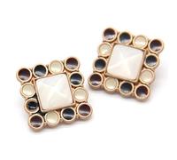 Replace the Button,8 Pcs Square Pearl Metal Dress Buttons for Clothing Women Coat Suit Decorative Sewing Accessories-Pearl White,28mm 8pcs