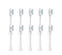 Replaceable Brush Heads,Compatible for XIAOMI MIJIA T301 T302 Soft Clean Bristle White Blue Nozzles(10 White)